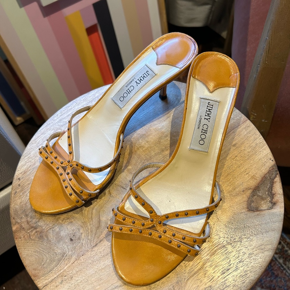 Jimmy Choo Tan Kitten Heels